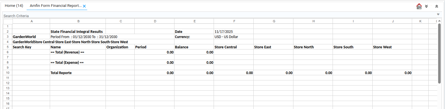 Sample report trial balance