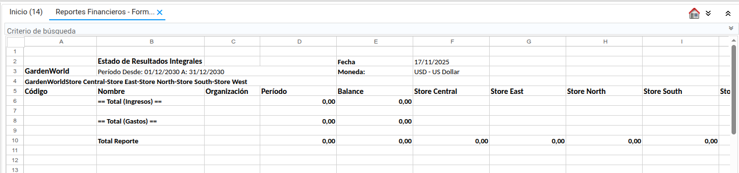 Sample report chart of accounts 